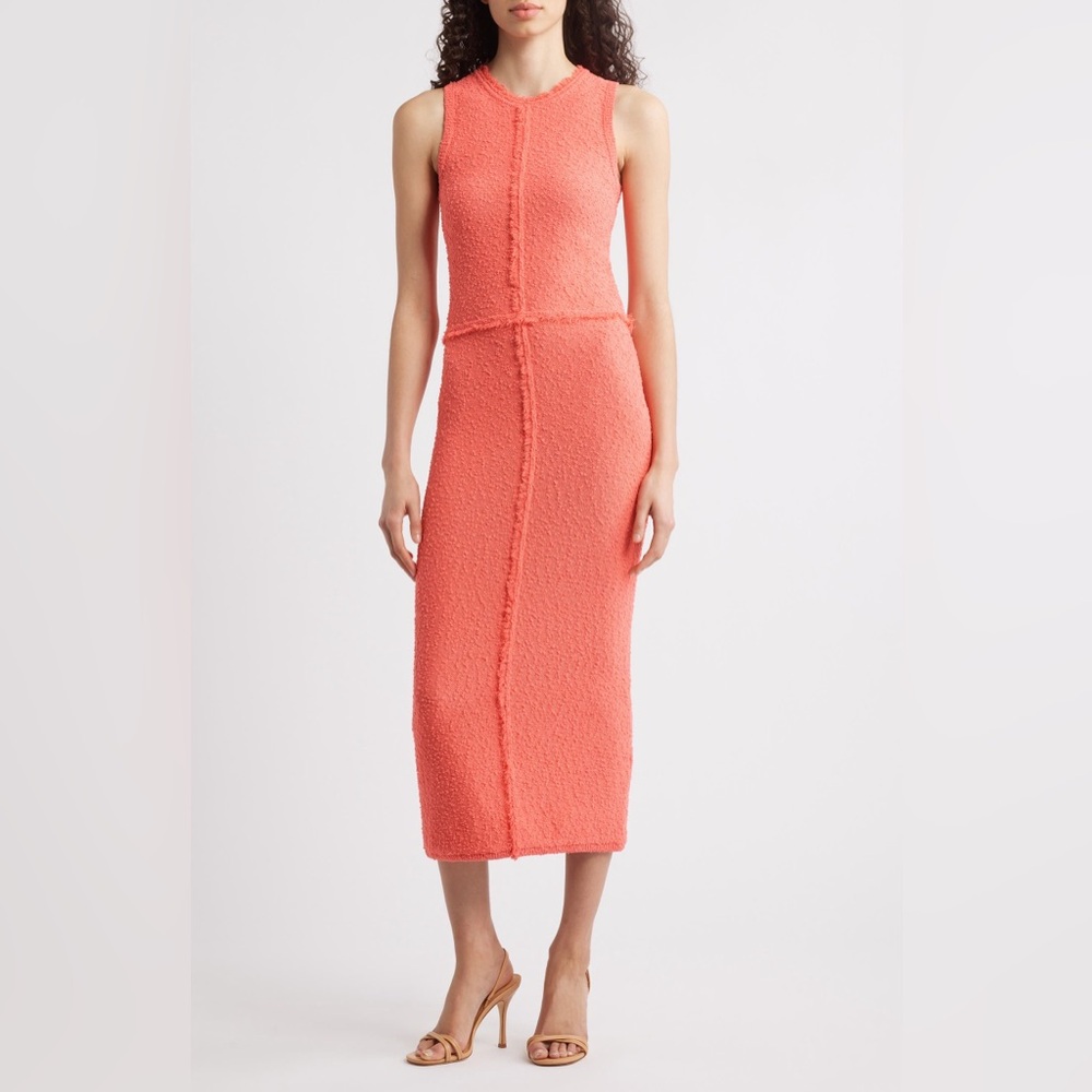 Hugo BOSS Fovina Knitted Tweed Sleevless Dress Coral S/M SoldOut HOT!
